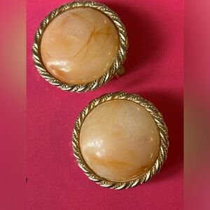 VINTAGE EARRINGS one inch in diameter